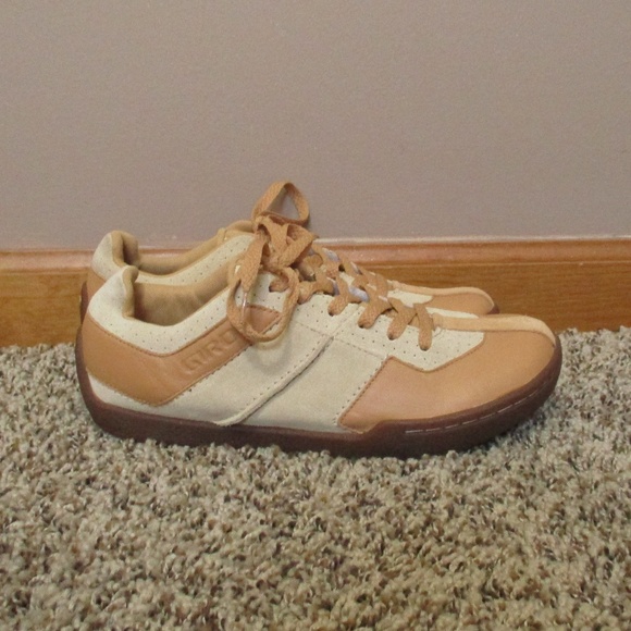 Giro Ollie G Sneakers Women's‎ 9 Tan Cream Leather Lace Up - Picture 1 of 16
